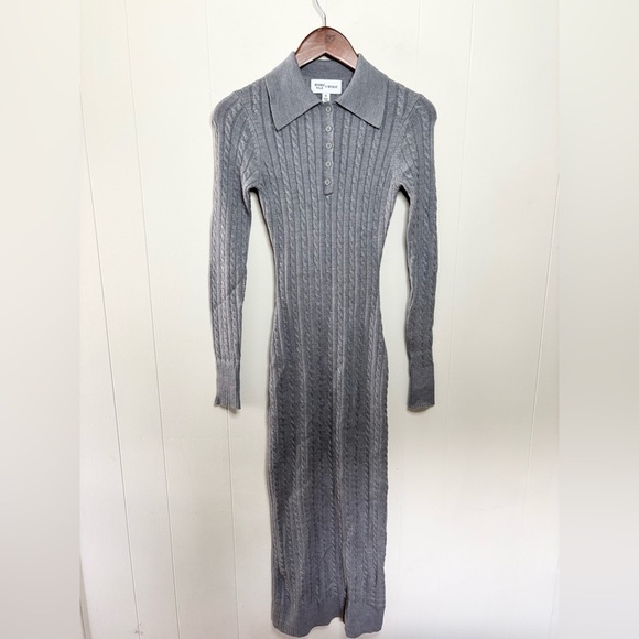 Beverly Hills x Revolve grey midi maxi sweater dress wool blend size XS - Picture 2 of 5